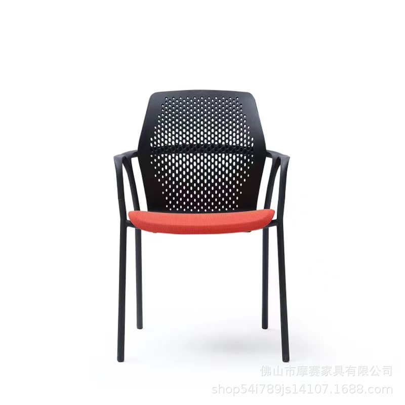 现代简约会议椅舒适靠背可堆叠椅子可滑动座椅培训桌椅办公塑料椅