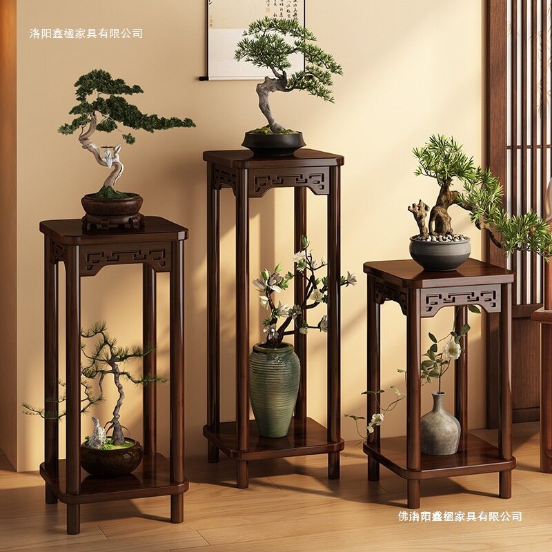花台花架子客厅落地式置物架阳台花盆托架中式多层实木植物架2025
