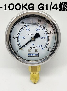 立式耐震压力表YN-60 250KG/25MPA油压液压表防震气压水压表G1/4