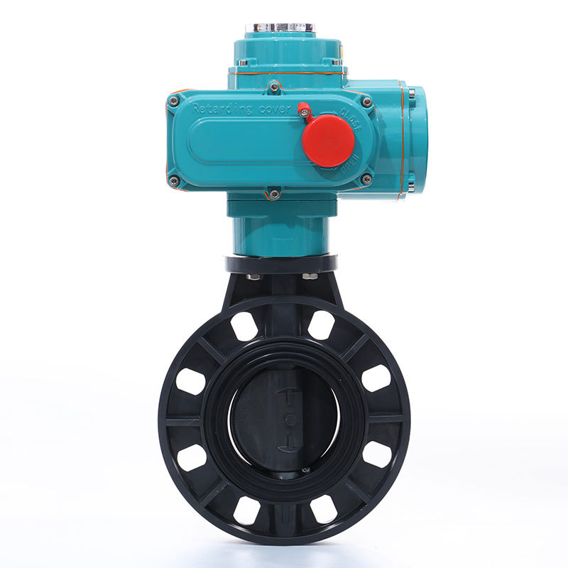 KARSON电动塑料UPVC蝶阀D971X-10S化工耐酸碱腐蚀聚氯乙烯对夹阀