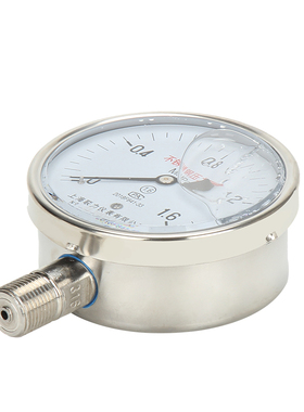 YN100BF耐震压力表不锈钢1.6高压气水油压表25mpa 40液压泵负压表