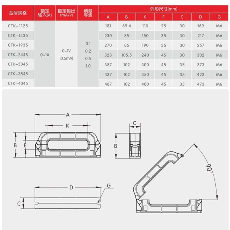 开启式剩余电流互感器 电气火灾监控零序互感器方形2000/1