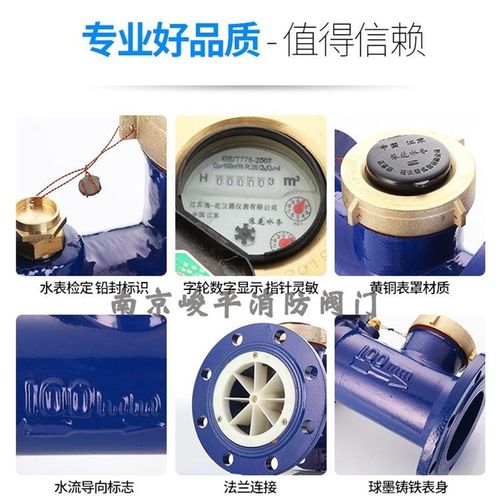 自来水LXL水平螺翼式数字工业用大口径插入机械法兰冷水表LXS-50