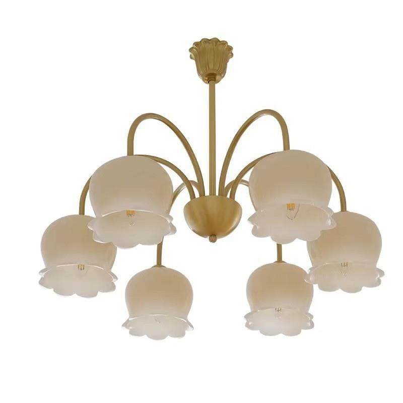 全铜法式复古简约奶油铃兰花卧室吊灯衣帽间客厅餐厅卧室护眼吊灯,家装灯饰光源,智能吊灯,淘宝优惠券,粉丝福利购,淘宝优惠卷