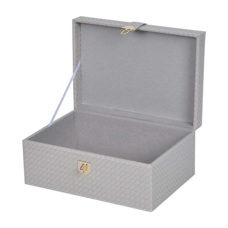 轻奢皮革收纳盒样板间衣帽间玄关装饰盒衣橱衣柜储物盒整理盒摆件