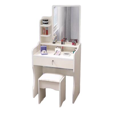 dresser多功能梳妆台带锁棕色小户型简约化妆桌收纳柜一体化妆台