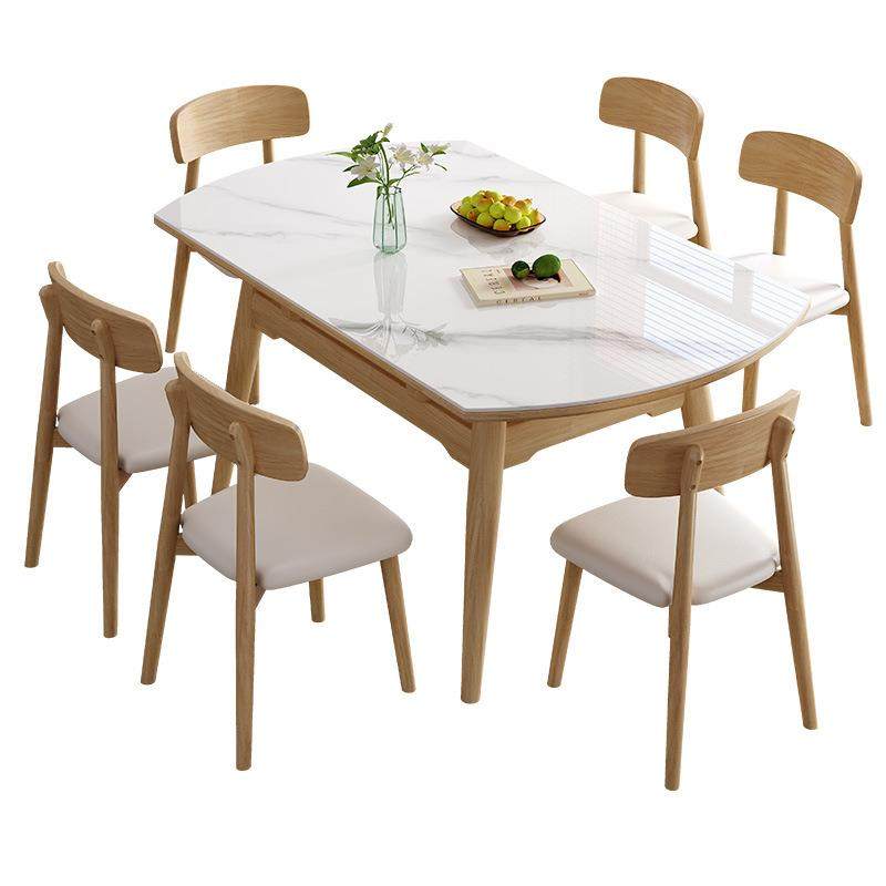 北欧岩板餐桌椅组合家用现代简约原木风小户型折叠伸缩圆桌饭桌,商业/办公家具,餐桌椅系列,淘宝优惠券,粉丝福利购,淘宝优惠卷