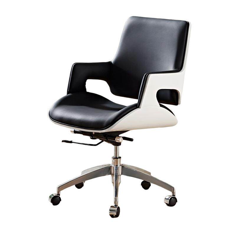 360度休闲转椅现代时尚高档黑色办公椅可调高度员工久坐不累椅子