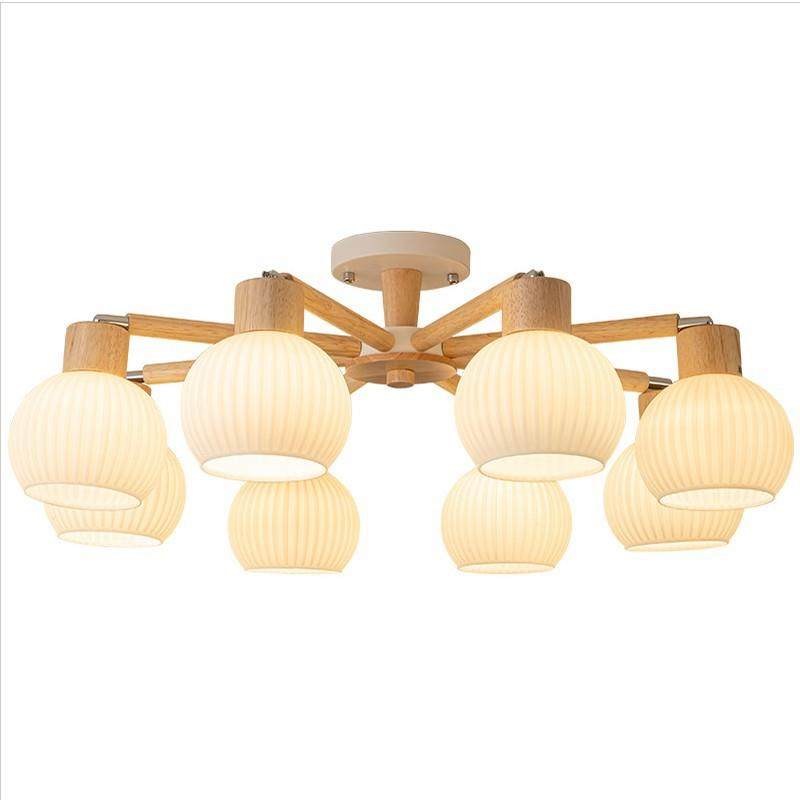 北欧简约客厅玻璃吊灯日式侘寂风中古卧室餐厅灯原木奶油风民宿灯,家装灯饰光源,智能吊灯,淘宝优惠券,粉丝福利购,淘宝优惠卷