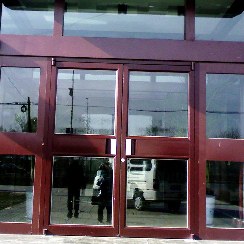 中西餐厅推拉铝合金平开门银行超市地弹簧门双开门商铺铝合金门