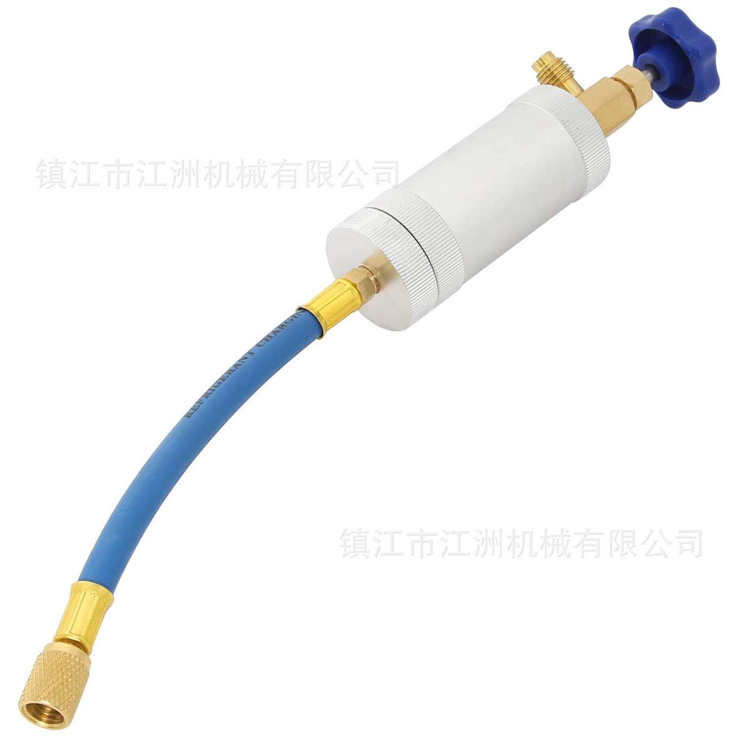 冷冻油加注工具汽车压缩机油补充瓶pag空调油注入软管红色蓝色