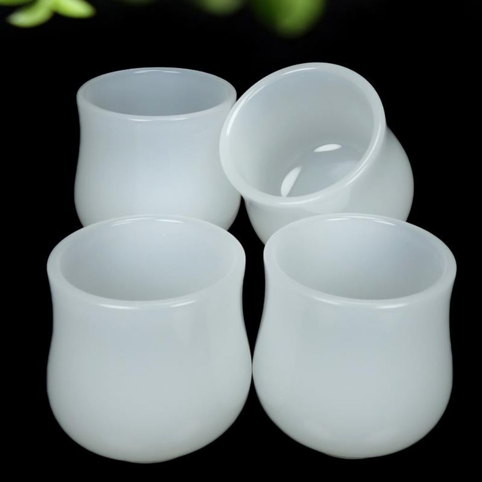 天然阿富汗玉石茶杯酒杯功夫茶具养生高端玉石单个主人杯套装玉器