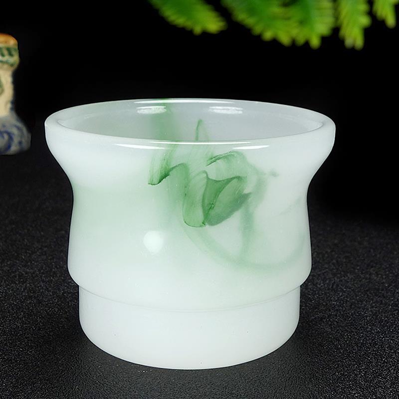 节节高升翠绿色玉石茶杯