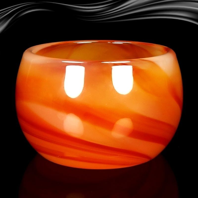 天然红玛瑙玉石茶杯酒杯古法工艺