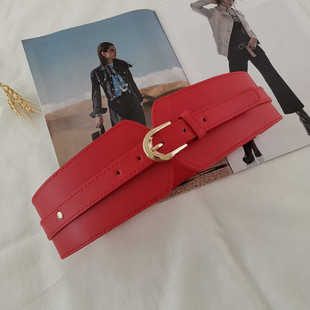 belt ladies leather 极速Luxury buckle elastic wide vintage