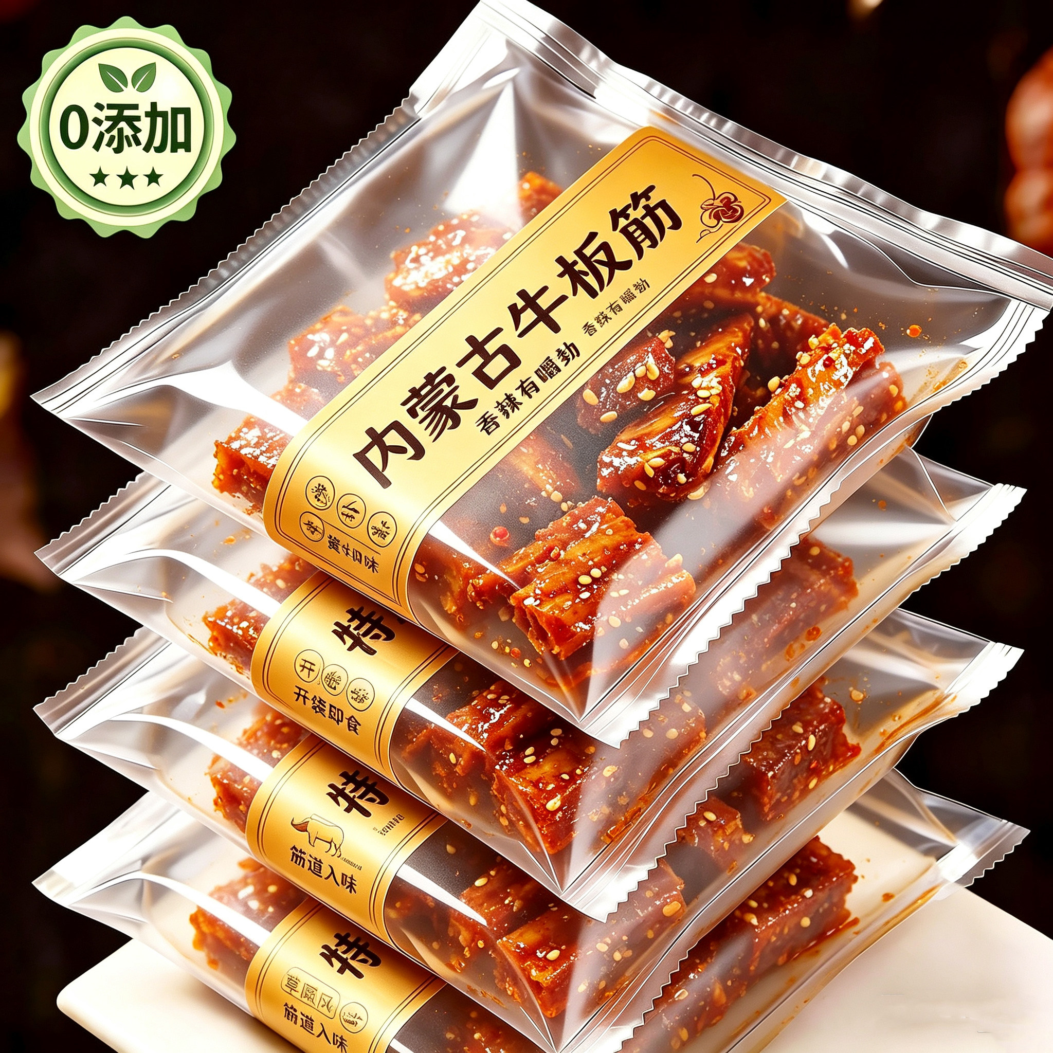 牛板筋内蒙古大块手撕延边东北特产自拌即食香辣牛板筋独立真空