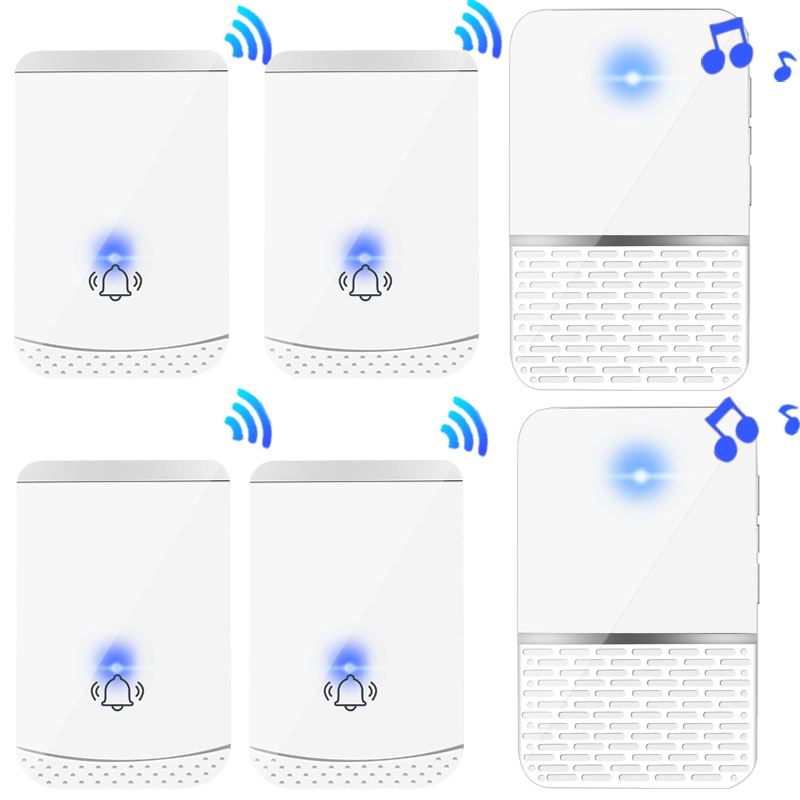 现货无线门铃二三拖二防水远距离遥控楼层呼叫器老人智能呼叫铃免