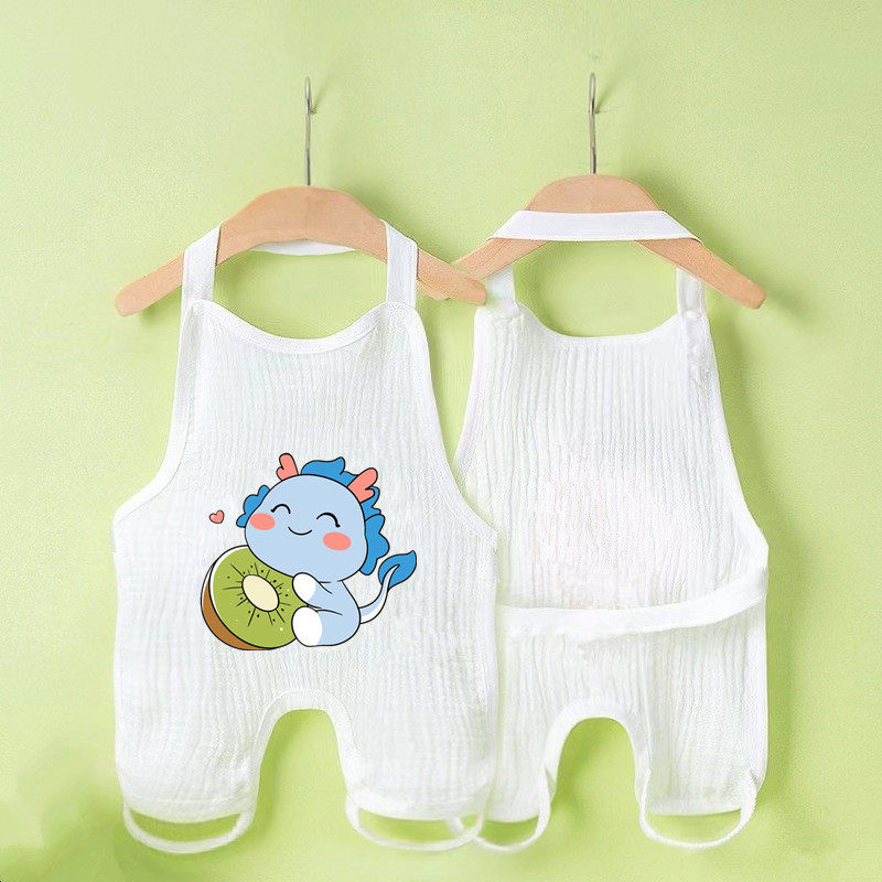 纱布肚兜婴儿裹肚夏季薄款护肚围兜纯棉男女宝宝连腿肚兜棉纱连体