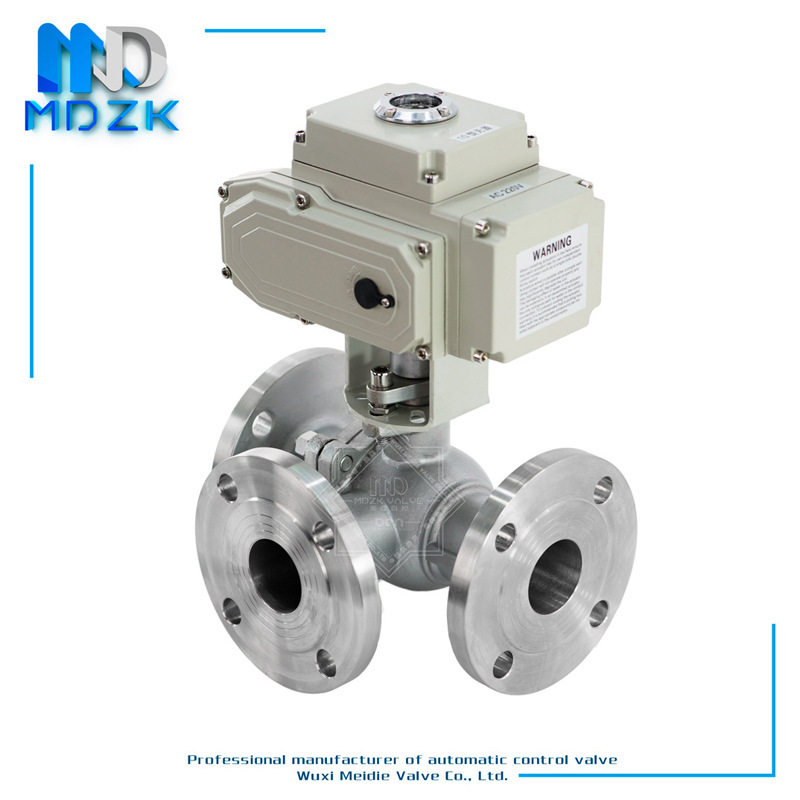MDZK-AZ-Q944F/Q945F-16C/P 电动铸钢三通球阀 电动三通法兰球阀