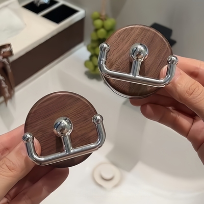 卫生间毛巾挂钩高级感免打孔粘钩吸盘式浴室门后挂架厨房双头强力