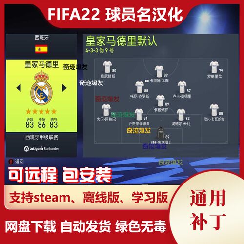 FIFA22 中文球员名汉化 五大联赛汉化球员经理生涯均可 不含游戏