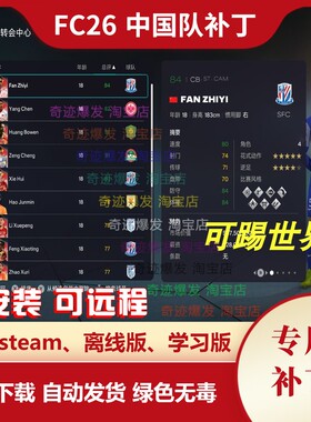 FC26 中国队补丁 国内传奇国家队球衣小头像世界杯巴西真实意甲