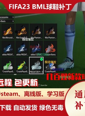 FIFA23 BML球鞋补丁 新增加几百双各类赛事球鞋 电脑用 不含游戏
