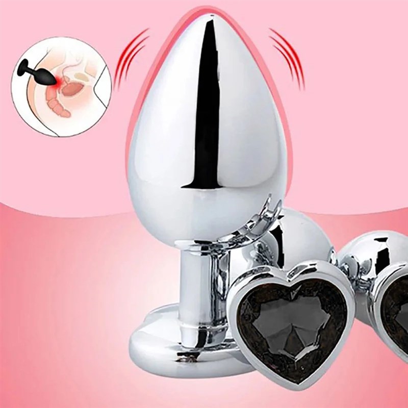 3PCS SML Metal Anal Plug Butt Plug Sex Toy Butt Toy for Wome