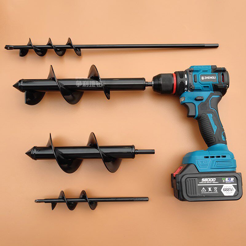 锂电地钻机打洞挖坑机农用种植充电式钻孔打桩机电动小型单人打孔