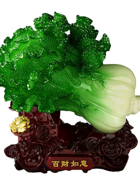 玉白菜摆件 家居装饰工艺品摆设招财办公室客厅玄关店铺开业礼品