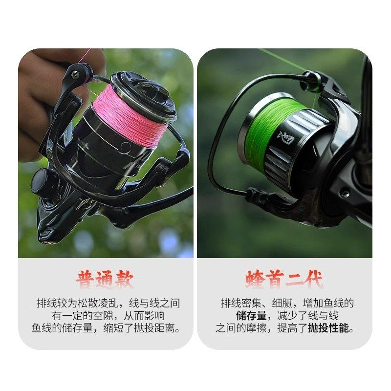 池刃蝰首二代密集排线路亚纺车轮碳纤维超远投微物渔轮浅杯鱼线轮