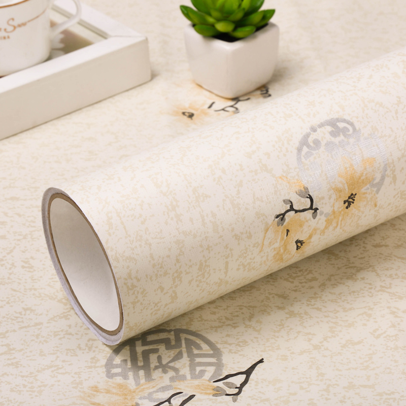 中国风加厚pvc复古典自粘防水墙纸壁纸卧室仿古背景墙翻新贴纸