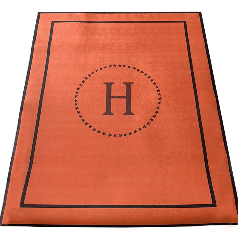 轻奢现代入户门地垫可擦洗脚垫橙色皮革可裁剪门口垫子家用门厅垫