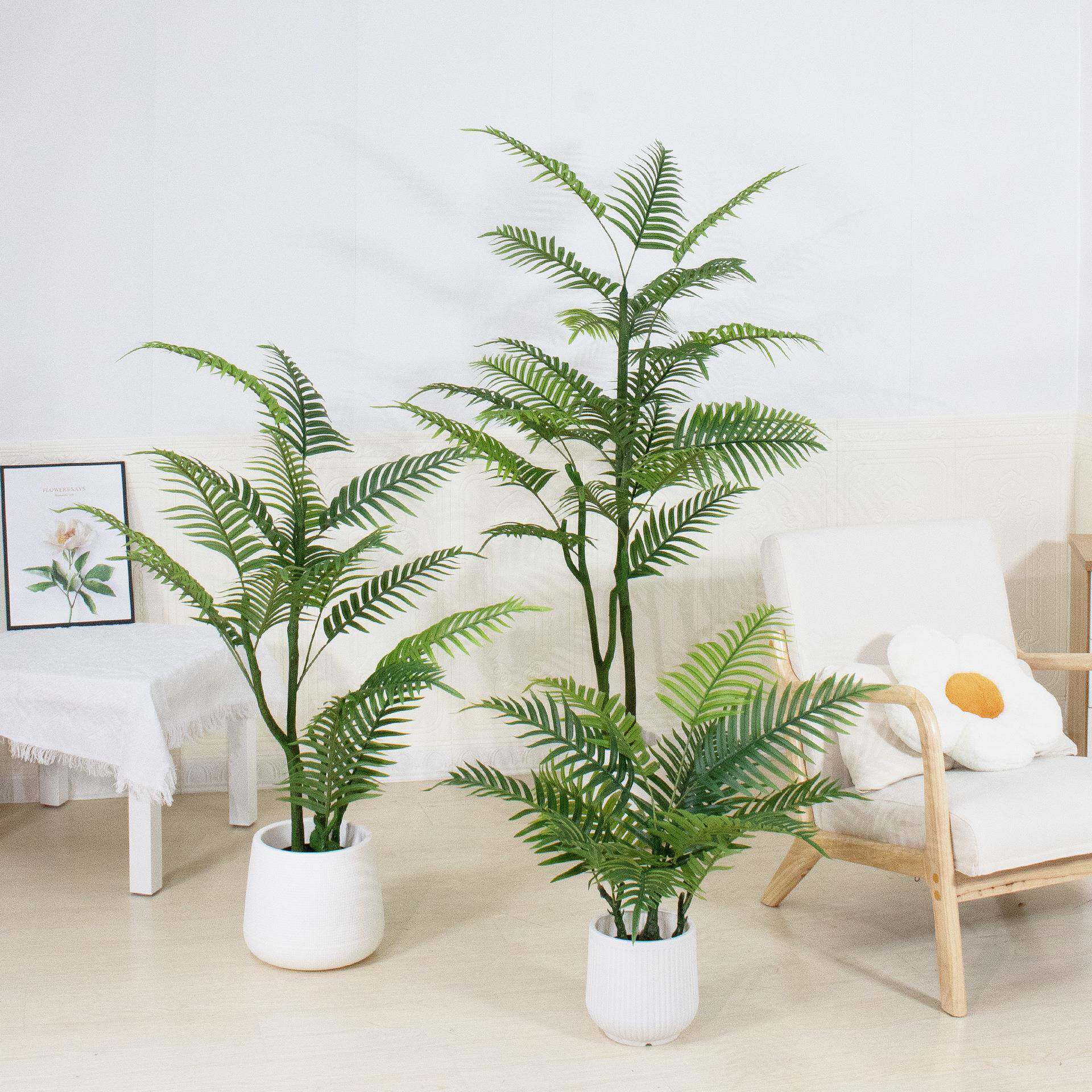 仿真蕨叶盆栽 家居客厅落地绿植橱窗植物装饰造景摆件鱼尾葵盆栽