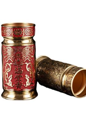 家居装饰铜龙图香筒家用长款香桶立式插香筒摆件满堂香工艺品