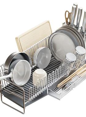 304不锈碟钢厨窄房碗架沥水架晾碗水池碗筷碗盘窄边FSK超收纳物置