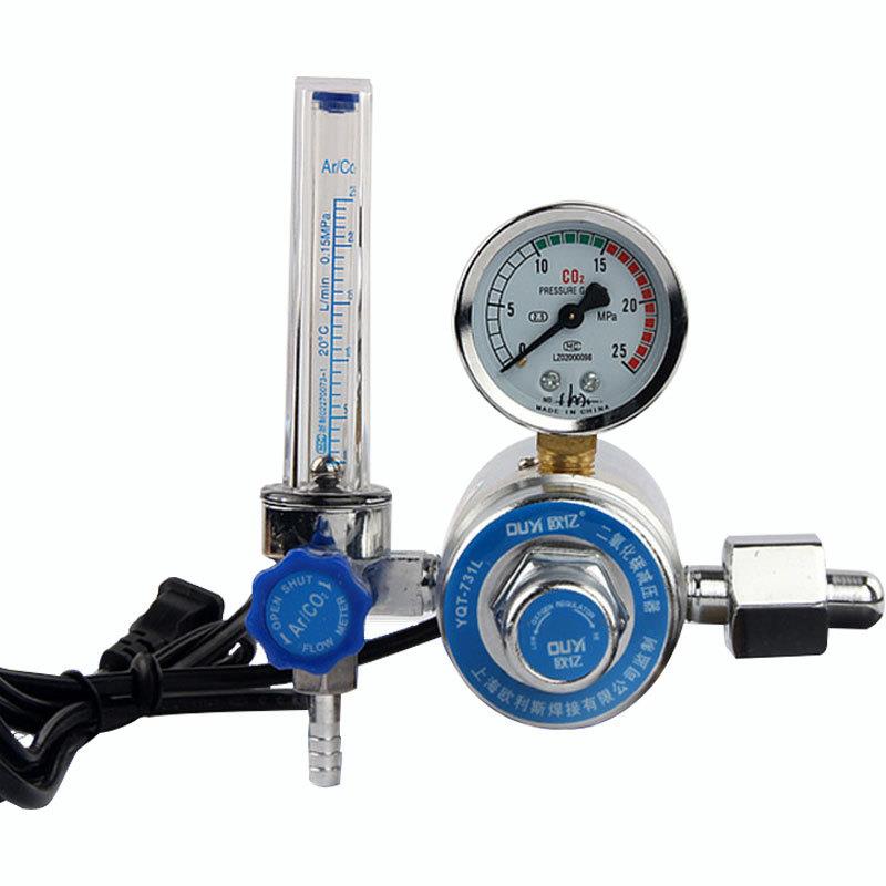 二氧二化表碳co2器减压流量表减压表氧化碳加热器36v二保焊