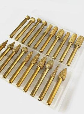 磨钛金6刚MT09石磨头mm钎焊磨头46目粗砂头石材陶瓷镀打磨木盒装