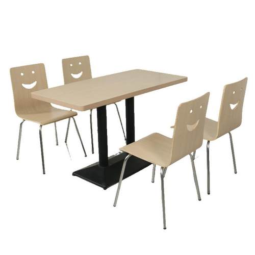 学校食堂餐桌椅不锈钢曲木椅快餐店面馆餐厅桌椅工厂员工饭堂餐椅