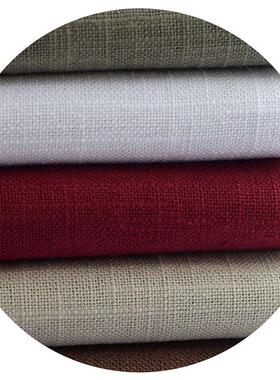 民族竹节加棉麻衣服布料肌理厚ZYC加粗纯老粗装亚麻秋色冬服面料