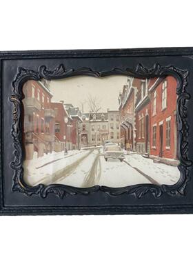 中ZXW164A-古黑画装框7寸树脂相组框摆台色欧式复古雕花照片墙合