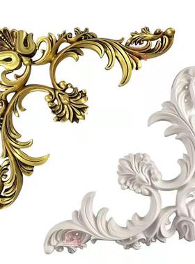 P花U吊顶欧式雕花装饰组合贴花花角饰AWN花仿石膏雕角花装修材料
