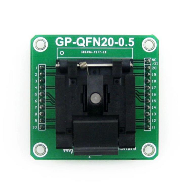 MLF20 QFN20 QFN-20BT-0.5-01通用测试座 带排针兼容2.54mm万用板