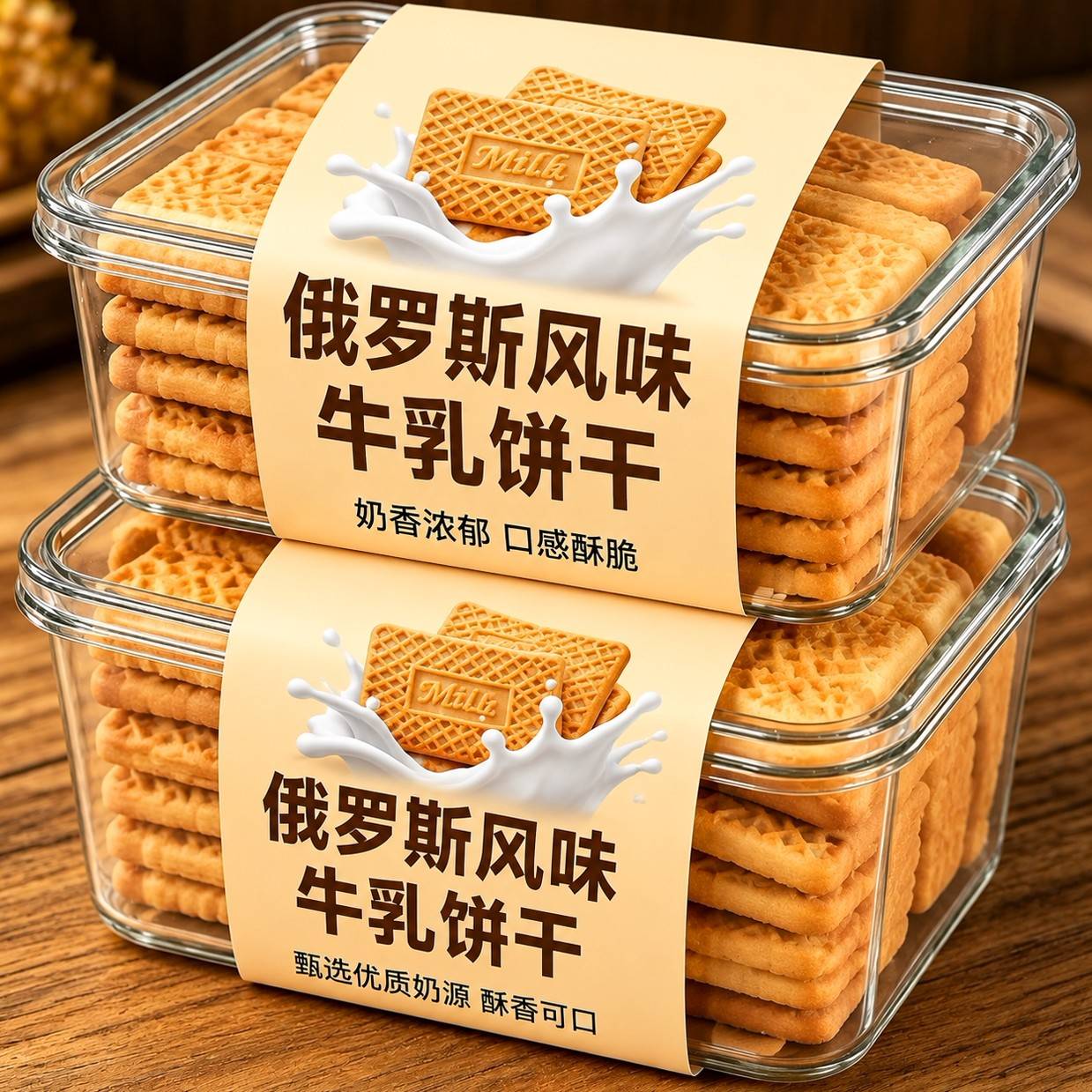 俄罗斯原装进口特浓牛奶饼干官方旗舰店高钙老式特仑酥苏早餐零食