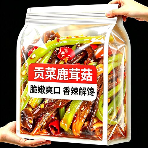 天猫甄选贡菜鹿茸菇官方旗舰店开袋即食湖南下饭菜追剧解馋小零食