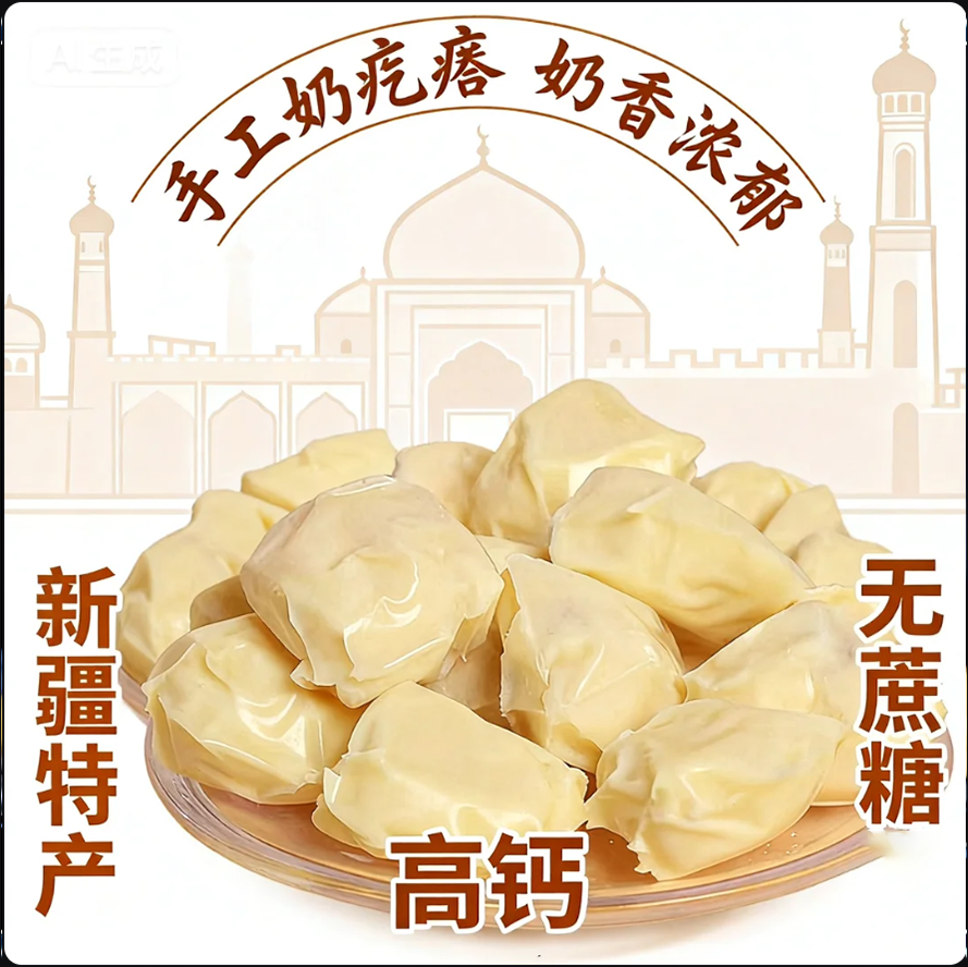 新疆奶疙瘩正宗无糖无添加官方旗舰店原味手工纯正骆驼奶疙瘩奶酪