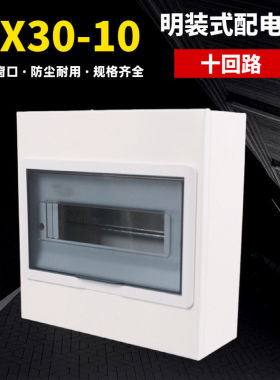 AX30明装回路盒10回路配电箱家用室内明通用强电箱照明空开盒
