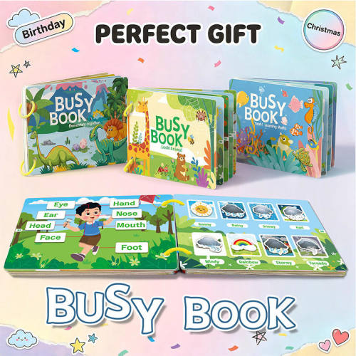 busy book安静书忙碌书跨境亚马逊TEMU英文版撕拉书儿童益智玩具