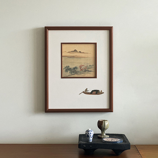【湖山春暖】新中式框中框风水古典玄关客厅餐边柜书房卧室装饰画