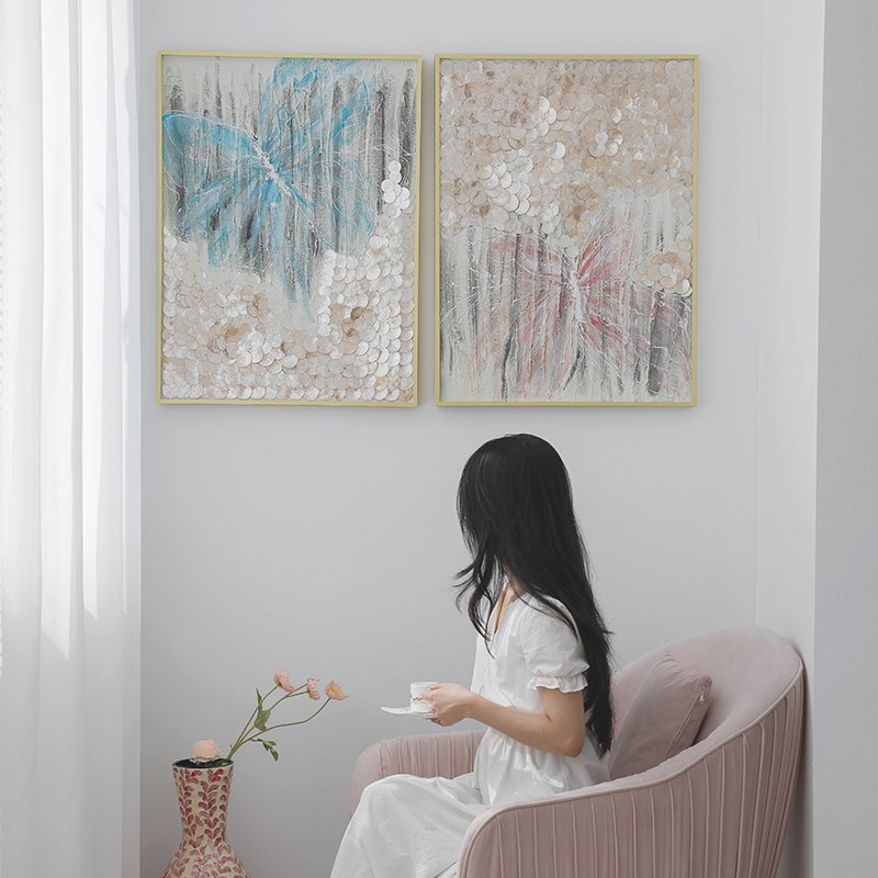 速发手绘艺术油画立体抽象贝壳装饰画玄关客厅餐厅背景墙肌理挂画图片